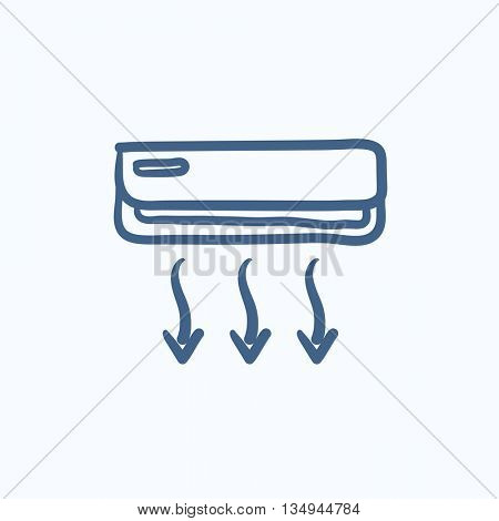Air conditioner vector sketch icon isolated on background. Hand drawn Air conditioner icon. Air conditioner sketch icon for infographic, website or app.