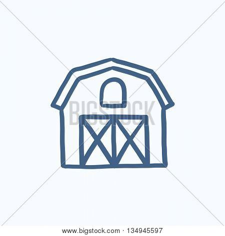 Farm buildings sketch icon for web, mobile and infographics. Hand drawn farm buildings icon. Farm buildings vector icon. Farm buildings icon isolated on white background.