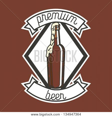 Color vintage beer brewery emblem. Beer labels vector set. Beer badge, alcohol beer, lager beer bottle, beverage beer label illustration