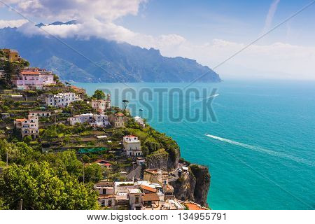 Beautiful Views From Path Of The Gods, Amalfi Coast, Campagnia Region, Italy
