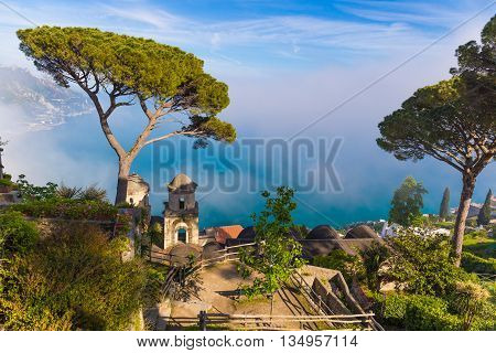Amazing View From Villa Rufolo, Ravello Town, Amalfi Coast, Campania, South Of Italy