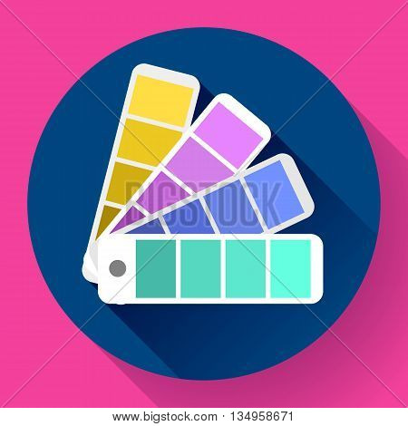 Color guide swatches palette - typographic fan icon. Flat design style