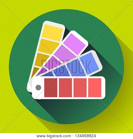 Color guide swatches palette - typographic fan icon. Flat design style