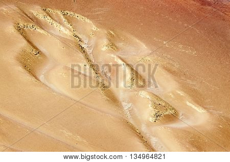 Ancient geoglyph Candelabrum figure in Paracas national park. Peru. UNESCO World Heritage Site.