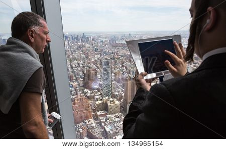 People In One World Observatory In New York City