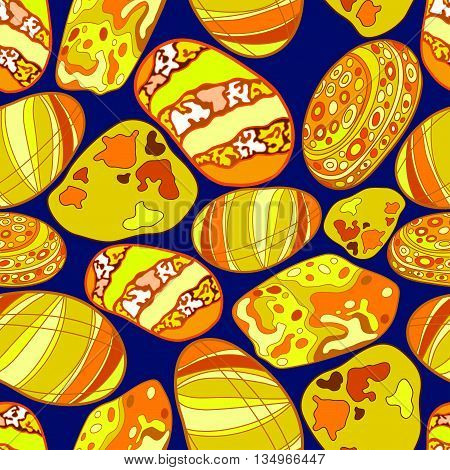 pattern of stones gold color on a dark purple background