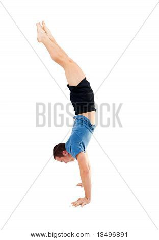 Mann Dooing einen handstand