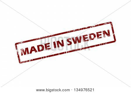 made in Sweden red square vintage stamp.Sweden stamp.Sweden seal.Sweden tag.Sweden.Sweden sign.Sweden.Sweden