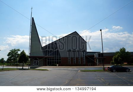 NAPERVILLE, ILLINOIS / UNITED STATES - JULY 23, 2015: The Calvary Church offers worship services in Naperville.