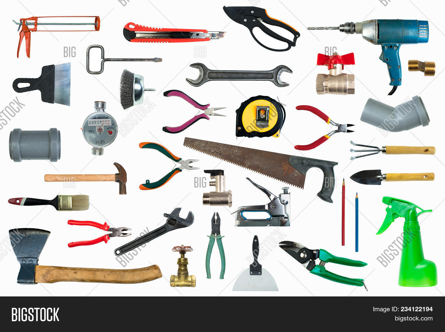 Tool Collage Isolated Image & Photo (Free Trial) Bigstock