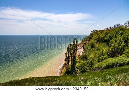 Beautiful View High Bank Of The Tsimlyansk Reservoir In Russia On Sunny Day