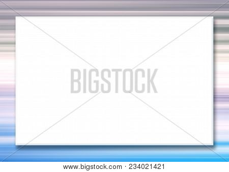 Horizontal Mock Up Template With Big White Rectangular Screen. Multicolored Striped Border, Abstract