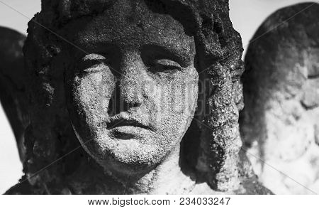 Angel Of Death As A Symbol Of The End Of Life. Fragment Of Ancient Statue. (religion, Eternal Life, 