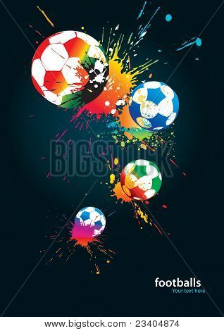 검은색 바탕에 화려한 축구공