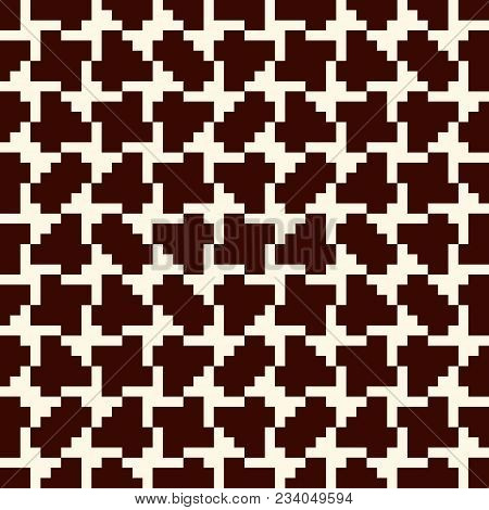 Repeated Creative Puzzle Mosaic Abstract Background. Seamless Pattern Design With Geometric Ornament