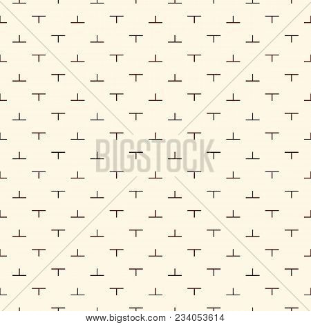 Minimalist Seamless Pattern With Simple Geometric Ornament. Repeated Puzzle Mosaic Abstract Backgrou