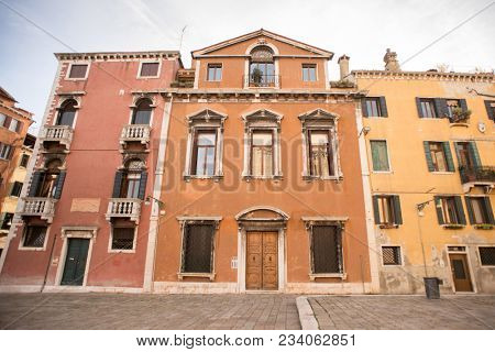 Campo dei Frari in Venice City. Italy. This Square Center of San Polo District.