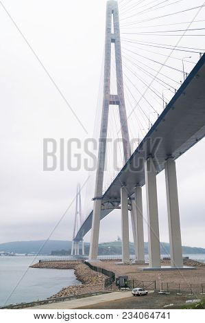 The Russky Bridge Russian Bridge Is A Bridge Across The Eastern Bosphorus. Bridge To The Russian Rus