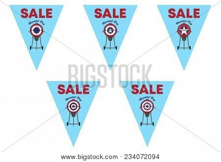 Memorial Day Sale On Triangle Bunting Flags. All The Objects Are In Different Layers And The Text Ty