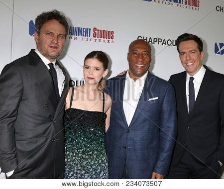 LOS ANGELES - MAR 28:  Jason Clarke, Kate Mara, Bryon Allen, Ed Helms at the 
