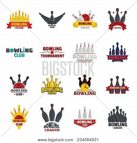 Bowling Kegling Game Icons Set. Realistic Illustration Of 16 Bowling Kegling Game Vector Icons For W