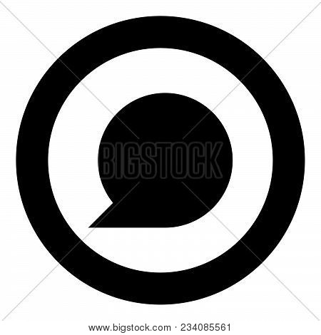 Sign Commentary Black Icon In Circle Vector Illustration Isolated