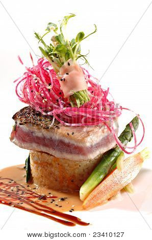 ทูน่า Ahi seared