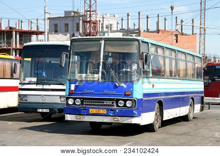 Chelyabinsk, Russia - August 14, 2009: Interurban Coach Ikarus 256 At The Intercity Bus Station.