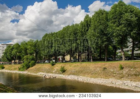 Basel, Switzerland - June 06  2017: Swiss City Basel In The Summer. Urban Views And Landscapes On Th
