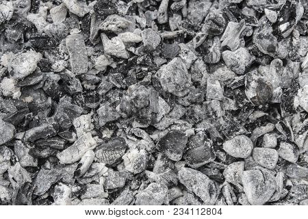 Cooling Coals In A Fire Close-up As Background