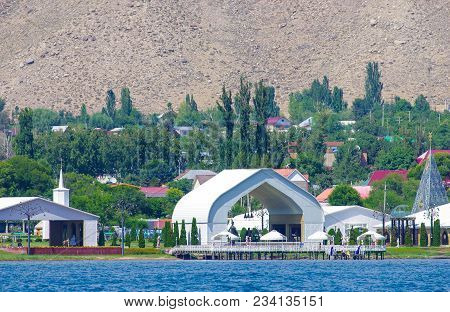 View Over Issyk-kul Lake Near Cholpon-ata, Kyrgyzstan During Summer Season 30.07.2017