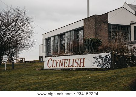 Brora, Scotland - March 22 2018:  View Of New Building Of Clynelish Distillery, Brora, Scotland. The