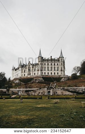 View Of Dunrobin Castle In Golspie, Scotland.