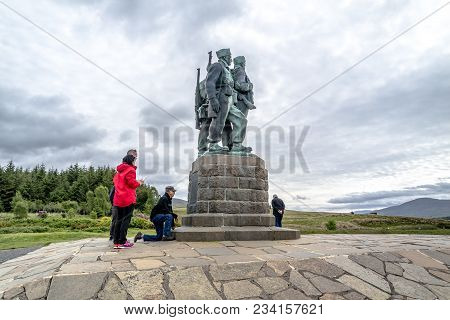 Spean Bridge , Scotland - May 31 2017:: A Memorial Dedicated To The Men Of The British Commando Forc