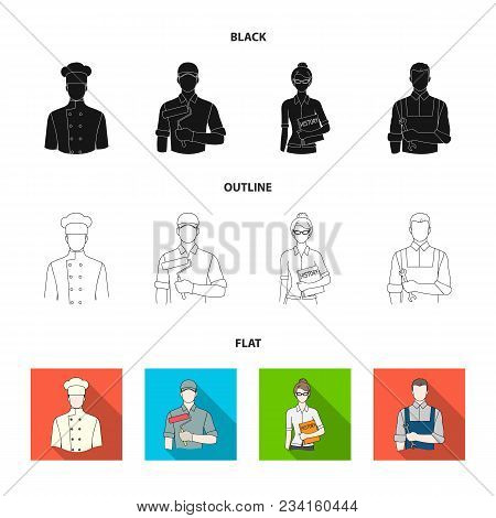 Cook, Painter, Teacher, Locksmith Mechanic.profession Set Collection Icons In Black, Flat, Outline S