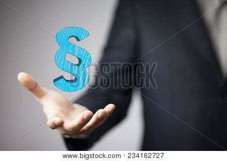 Man Hand  A Virtual Paragraph Symbol In Screen