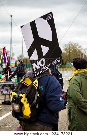 Protesters Gather Outside The Main Gate To The Awe, Aldermaston Uk