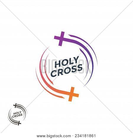 Church Logo. . The Holy Cross Christian Logo. Vector Illustration