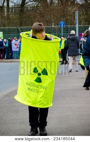 Protesters Gather Outside The Main Gate To The Awe, Aldermaston Uk