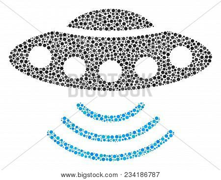 Alien Invasion Composition Of Round Dots In Variable Sizes And Color Tints. Dots Are Grouped Into Al