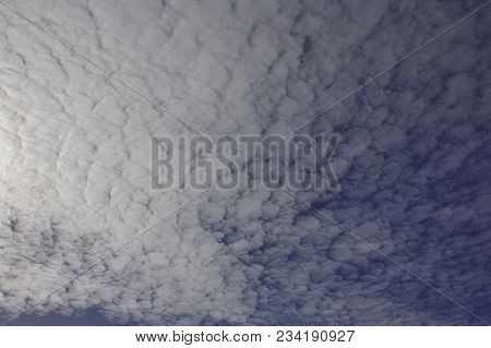 Evening Sky With Light Cirrus Clouds At Sunset