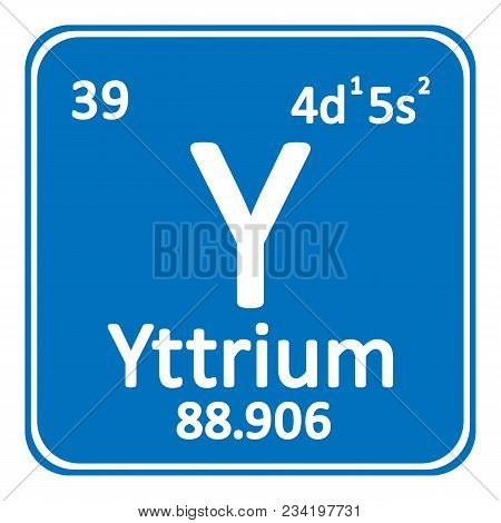 Periodic Table Element Yttrium Icon On White Background. Vector Illustration.