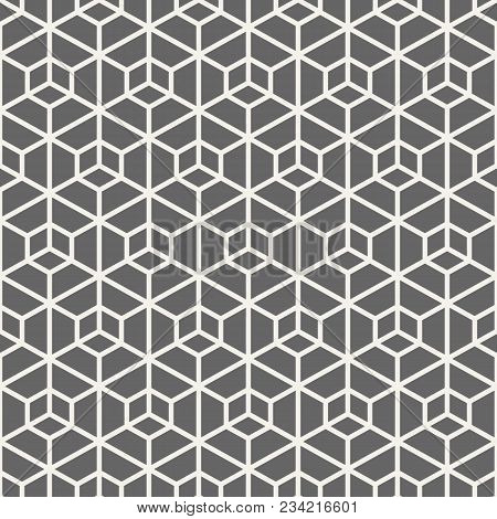 Abstract Seamless Pattern. Modern Stylish Texture. Repeating Geometric Hexagonal Grid. Simple Graphi