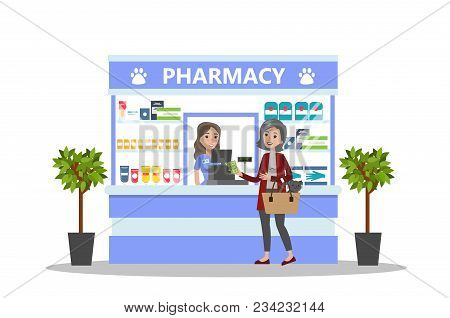 Vetclinic Illustration With Patients And Owners On White.