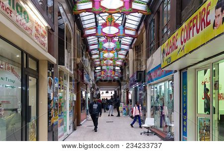 Paris, France-march 24, 2018 : Passage Du Prado Is Unlike Any Other Arcade Frequented By Tourists, W