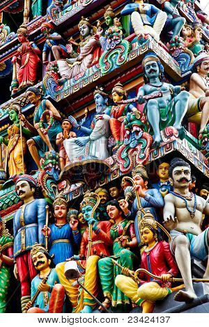 Dettagli del tempio indiano di singapore