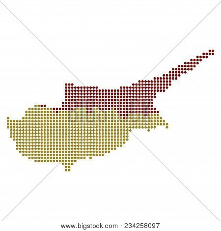 Dotted Cyprus Map. Vector Pattern Of Cyprus Map Combined Of Circle Elements. Vector Geographic Map.
