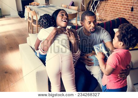 Mom and dad surprising gifts to kids
