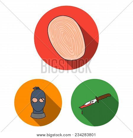 Crime And Punishment Flat Icons In Set Collection For Design.criminal Vector Symbol Stock  Illustrat
