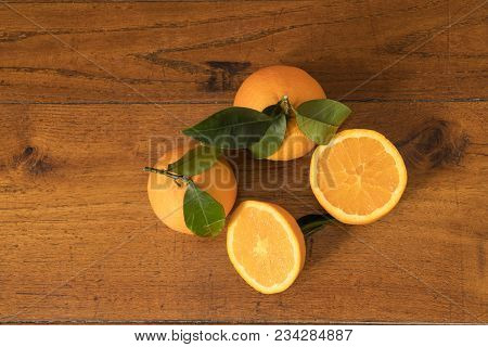 Morning Breakfast On An Old Wooden Table